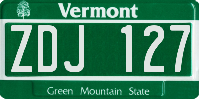VT license plate ZDJ127