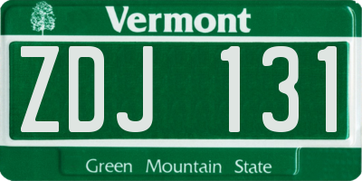 VT license plate ZDJ131