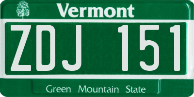 VT license plate ZDJ151