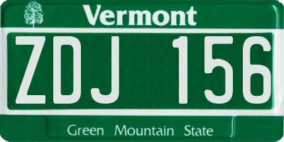 VT license plate ZDJ156