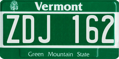 VT license plate ZDJ162