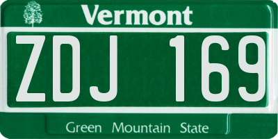 VT license plate ZDJ169