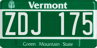 VT license plate ZDJ175