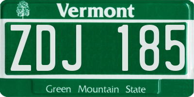 VT license plate ZDJ185