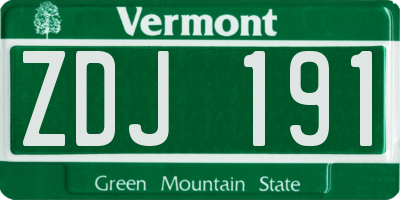 VT license plate ZDJ191
