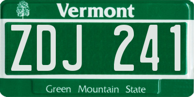 VT license plate ZDJ241