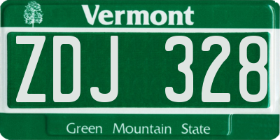 VT license plate ZDJ328