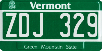 VT license plate ZDJ329