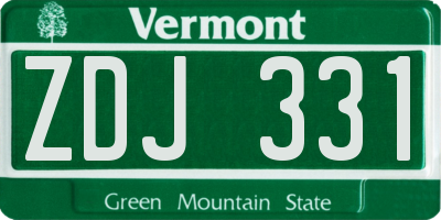 VT license plate ZDJ331