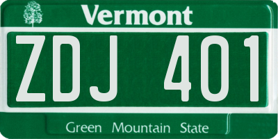 VT license plate ZDJ401