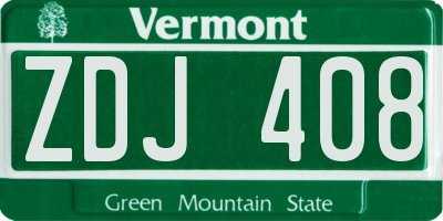 VT license plate ZDJ408