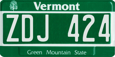 VT license plate ZDJ424