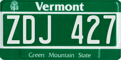 VT license plate ZDJ427