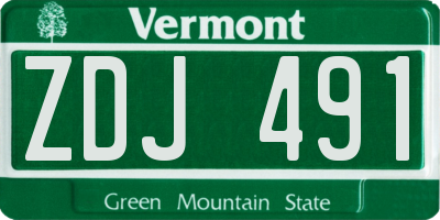 VT license plate ZDJ491