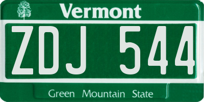 VT license plate ZDJ544