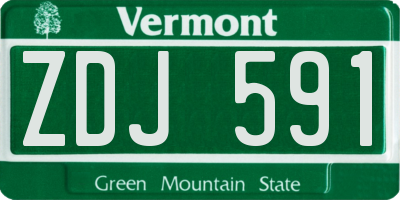 VT license plate ZDJ591
