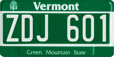 VT license plate ZDJ601