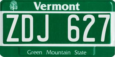 VT license plate ZDJ627