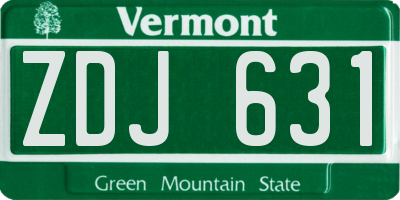 VT license plate ZDJ631