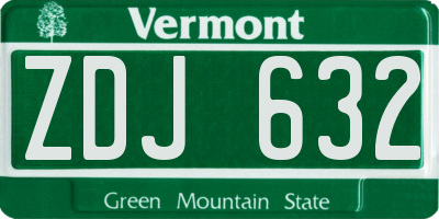 VT license plate ZDJ632
