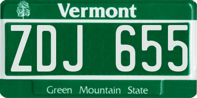 VT license plate ZDJ655