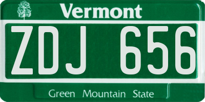VT license plate ZDJ656