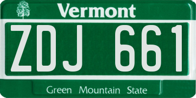 VT license plate ZDJ661
