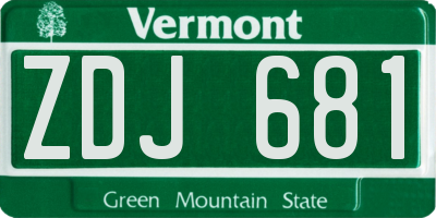 VT license plate ZDJ681