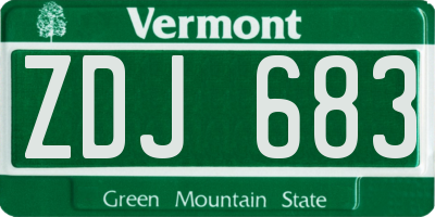 VT license plate ZDJ683