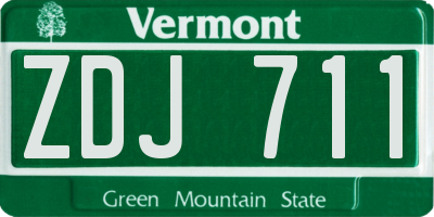 VT license plate ZDJ711