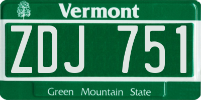 VT license plate ZDJ751