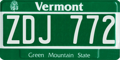 VT license plate ZDJ772