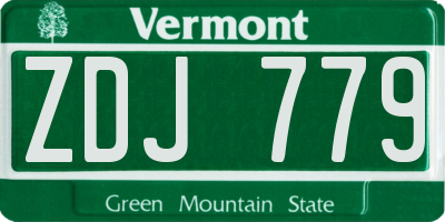 VT license plate ZDJ779