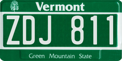 VT license plate ZDJ811