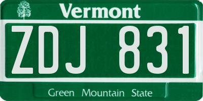 VT license plate ZDJ831