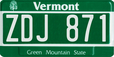VT license plate ZDJ871