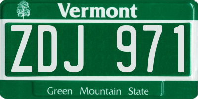 VT license plate ZDJ971