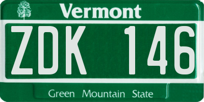VT license plate ZDK146