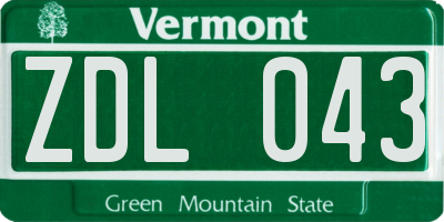 VT license plate ZDL043