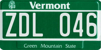 VT license plate ZDL046