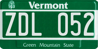 VT license plate ZDL052