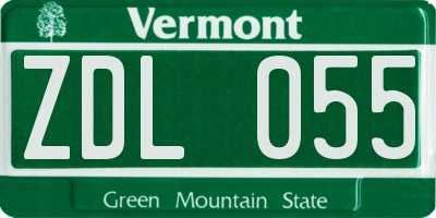 VT license plate ZDL055