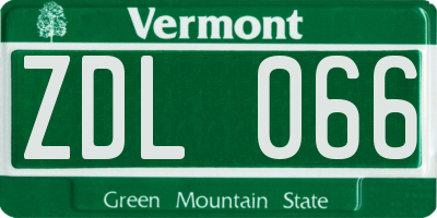 VT license plate ZDL066