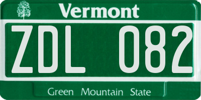VT license plate ZDL082