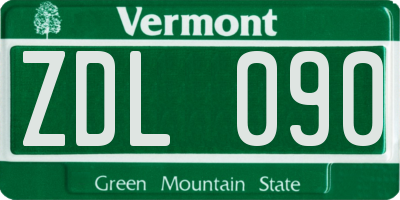 VT license plate ZDL090