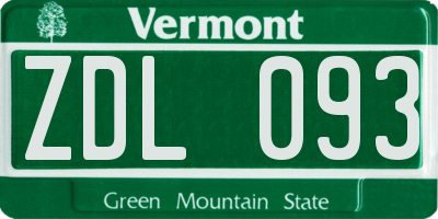 VT license plate ZDL093