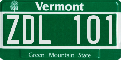VT license plate ZDL101