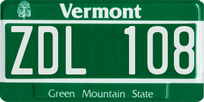 VT license plate ZDL108
