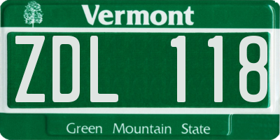 VT license plate ZDL118