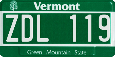 VT license plate ZDL119